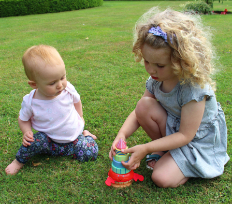 Jucarie din lemn de stivuit cu crab, Orange Tree Toys [4]