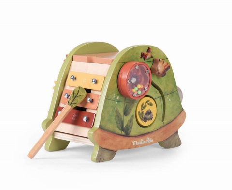 Jocuri creative si educative - Jucarie multifunctionala din lemn Testoasa, Moulin Roty