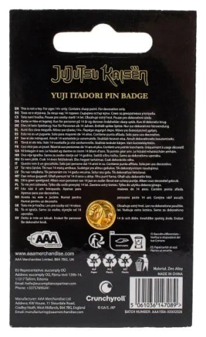 PRECOMENZI - Jujutsu Kaisen Icon Pin Badge Yuji Itadori