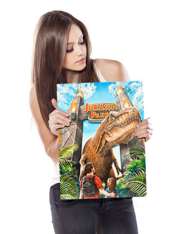 Jurassic Park WoodArts 3D Wooden Wall Art Rex Attack 30 x 40 cm [2]