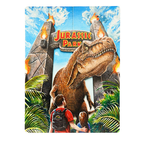 Jurassic Park WoodArts 3D Wooden Wall Art Rex Attack 30 x 40 cm [6]