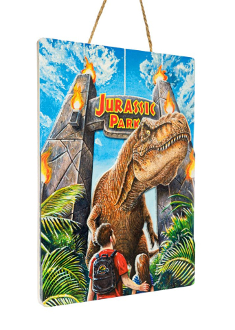 PRECOMENZI - Jurassic Park WoodArts 3D Wooden Wall Art Rex Attack 30 x 40 cm