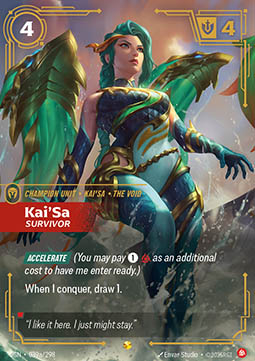 Singles Trading Card Games - Kai'Sa, Survivor (V.2 - Showcase) Origins - Singles 039a