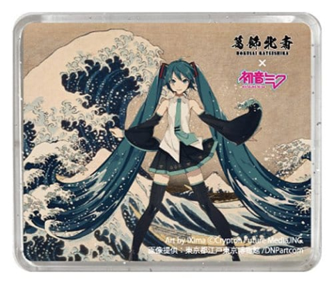 PRECOMENZI - Katsushika Hokusai x Hatsune Miku 3D Magnet Thirty-six Views of Mount Fuji The Great Wave off Kanagawa