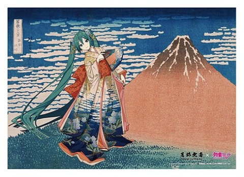 PRECOMENZI - Katsushika Hokusai x Hatsune Miku Acrylic Panel Thirty-six Views of Mount Fuji Fine Wind, Clear Morning 30 cm