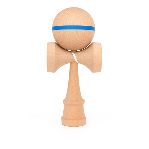 Noutati - Kendama Flippy din lemn – 18 cm, model cu dunga albastra
