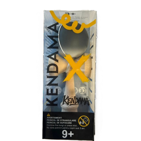 Noutati - Kendama Flippy X Originala – Lemn, 18 cm, Gradient Alb/Negru, Profesionala