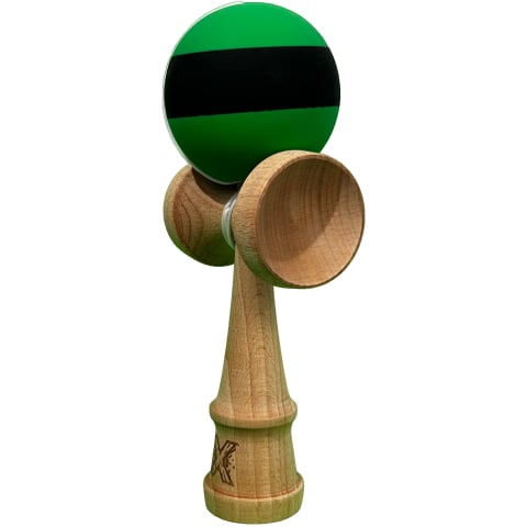 Noutati - Kendama Flippy X Originala – Lemn, 18 cm, Negru/Verde