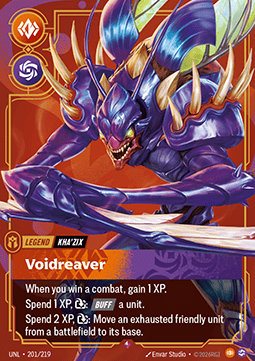 Riftbound: League of Legends Singles - Kha'Zix, Voidreaver (V.1 - Rare) Unleashed - Singles 201