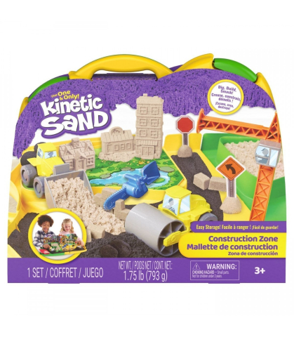 Noutati - Kinetic Sand Construction Zone - Set Zona de Constructii cu Vehicule