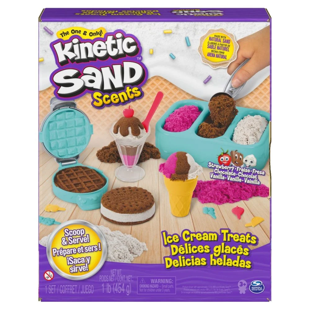 Jocuri si jucarii - Kinetic Sand Ice Cream Treats - Set Creativ cu Nisip Parfumat 454 g