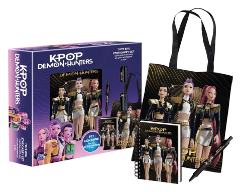 PRECOMENZI - KPop Demon Hunters Tote Bag Stationery Set Golden Display (6)