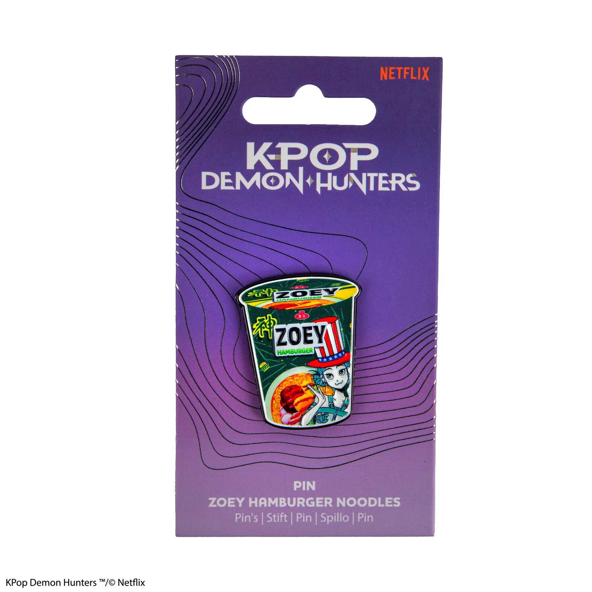 Noutati - KPop Demon Hunters Zoey Hamburger Noodles Pin Oficial