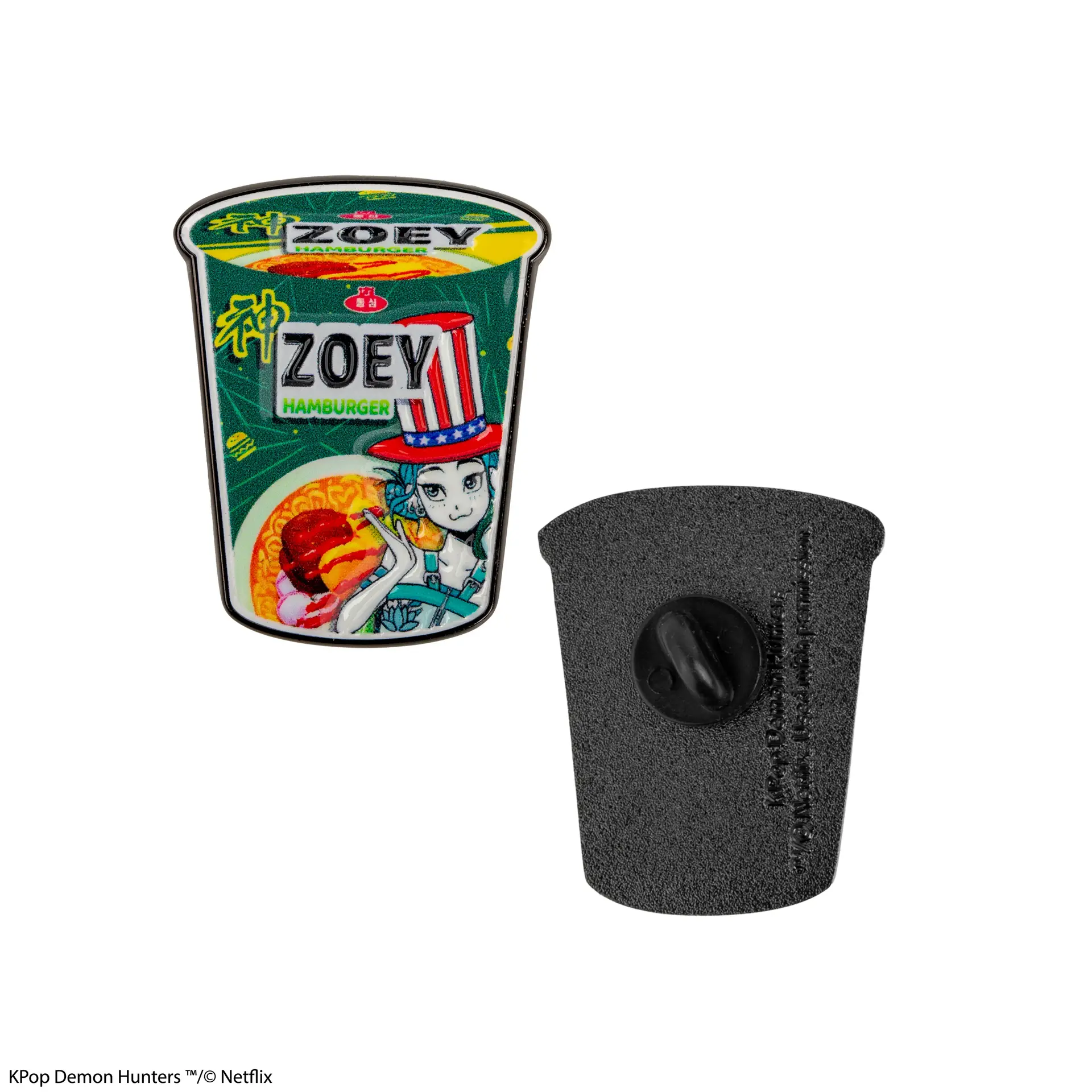 KPop Demon Hunters Zoey Hamburger Noodles Pin Oficial [2]