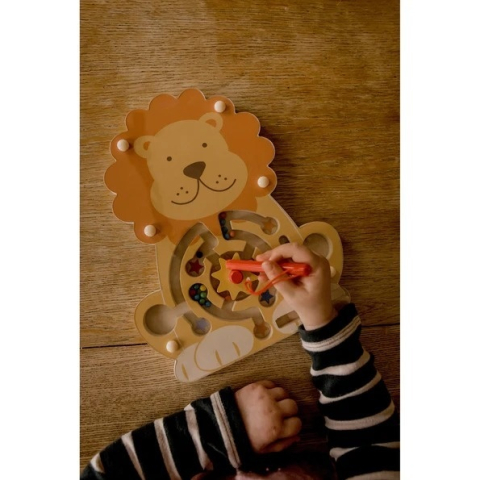 Labirint magnetic din lemn Leu, Orange Tree Toys [2]
