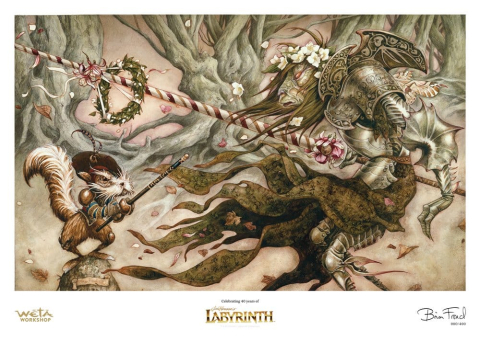 Casa si Cadouri - Labyrinth (1986) Printed Art The Knight Who Never Yields Limited Edition 30 cm