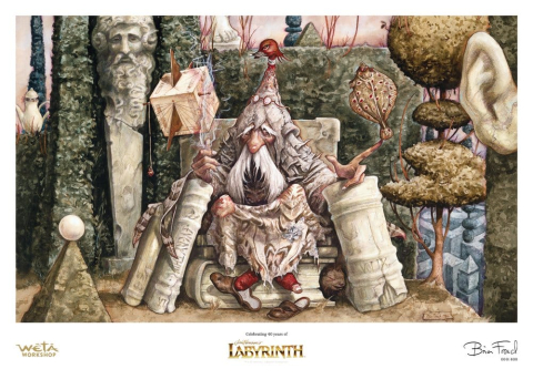 Casa si Cadouri - Labyrinth (1986) Printed Art Wiseman of the Labyrinth Limited Edition 30 cm
