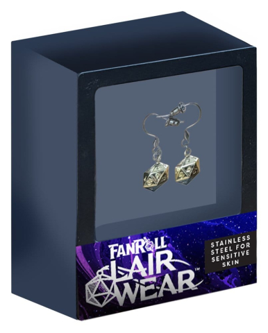 Fashion & Accessories - Lair Wear Dice Earrings D20 Gold Metal