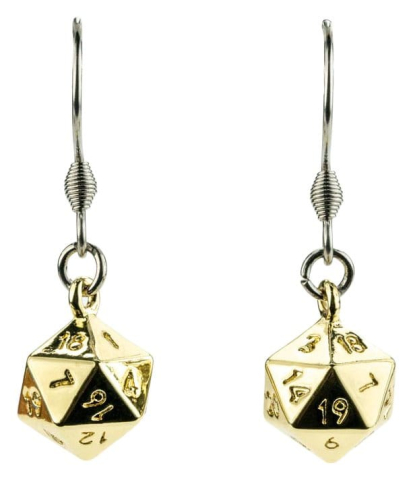 Lair Wear Dice Earrings D20 Gold Metal [1]