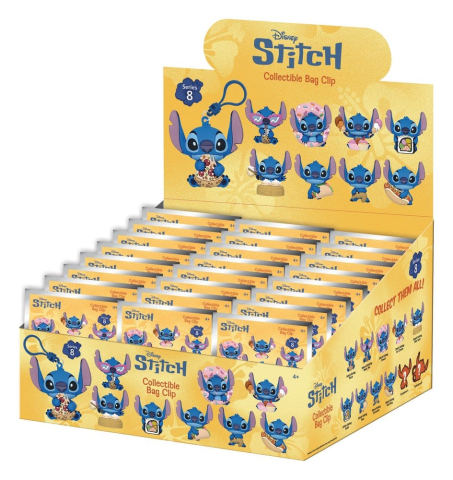 PRECOMENZI - Lilo & Stitch 3D Foam Bag Clips Series 8 Display (24)