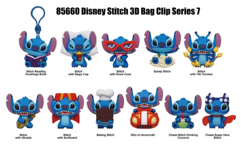 PRECOMENZI - Lilo & Stitch 3D PVC Bag Clips Series 7 Display (24)