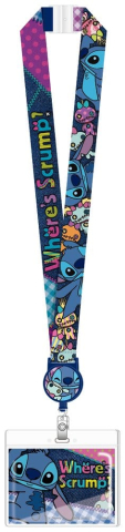 PRECOMENZI - Lilo & Stitch Deluxe Lanyard with Card Holder Stitch Where's Scrump?