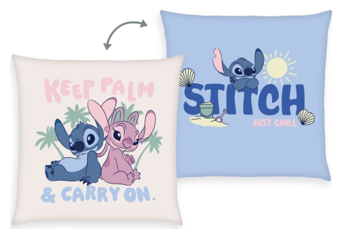 Casa si Cadouri - Lilo & Stitch Soft Velboa Pillow Stitch & Angel Keep Palm & Carry On 40 x 40 cm