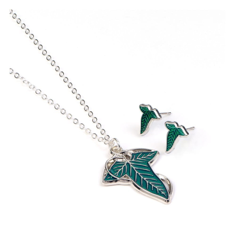 Fashion & Accessories - Lord of the Ring Earrings and Necklace Gift Set Leaf of Lorien