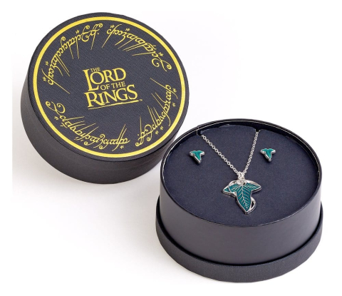 Lord of the Ring Earrings and Necklace Gift Set Leaf of Lorien [1]