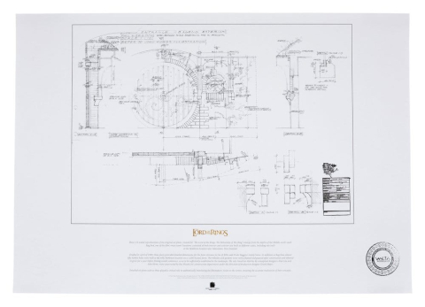 PRECOMENZI - Lord of the Rings Blueprint Art Print The Grey Havens 59 x 42 cm