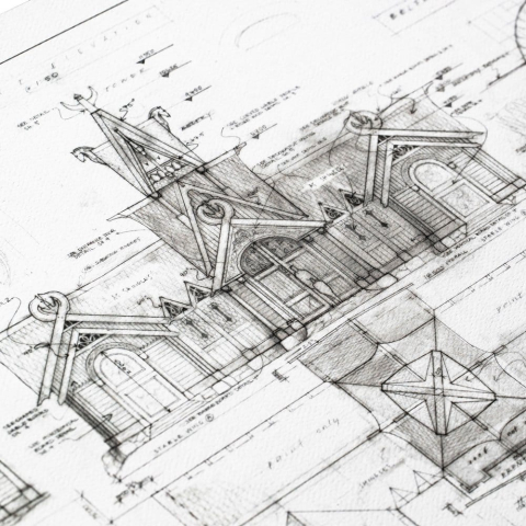 Lord of the Rings Blueprint Art Print The Stable of Edoras 59 x 42 cm [2]
