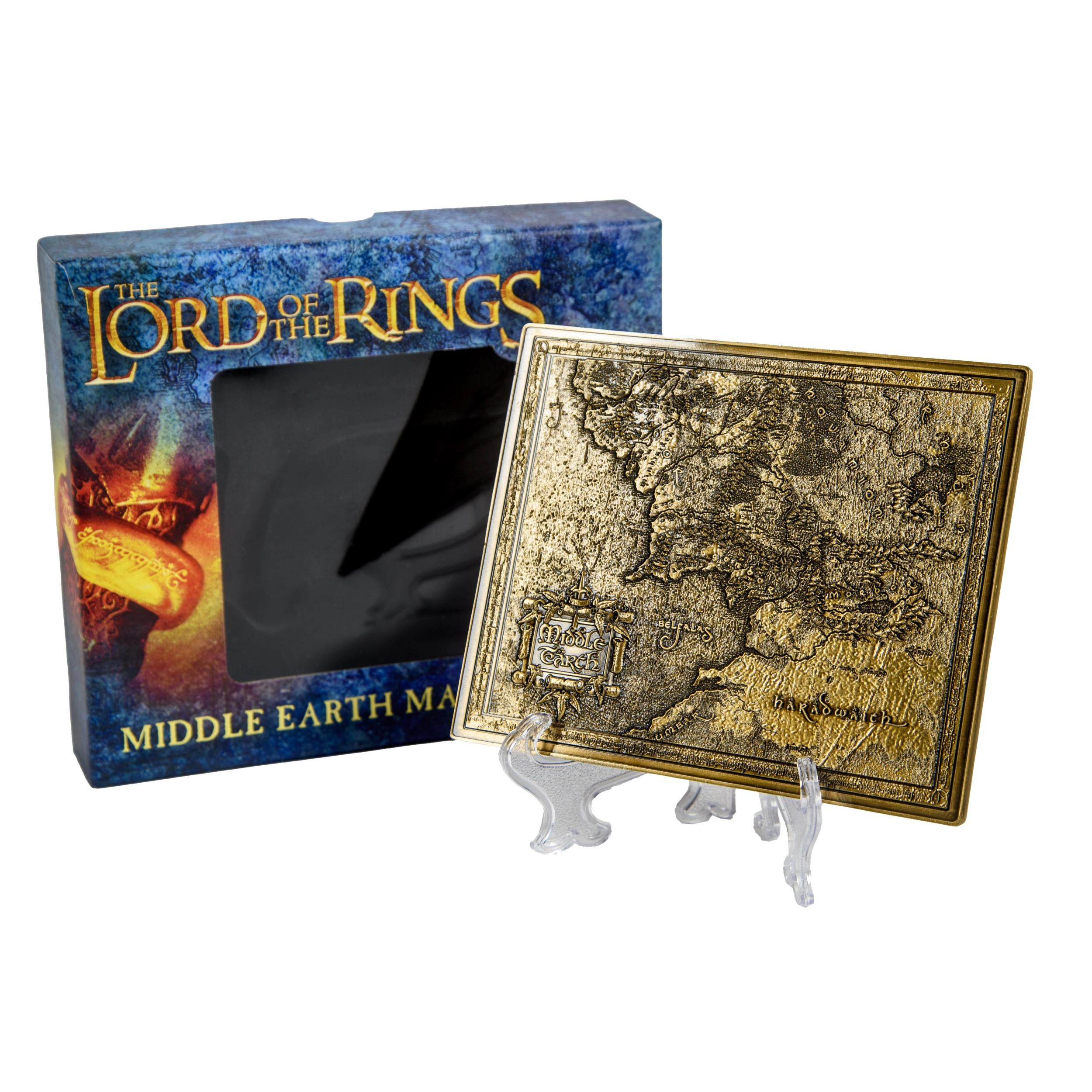 Noutati - Lord of the Rings Middle Earth Gold Metal Map