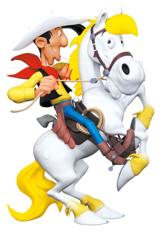 PRECOMENZI - Lucky Luke Resin Statue Lucky Luke on Rearing Jolly Jumper 25 cm