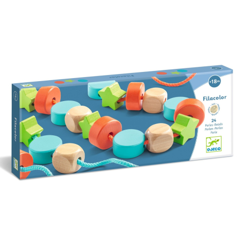 Jocuri si jucarii - Margele de insirat din lemn, Djeco