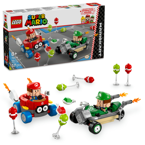 LEGO Super Mario - LEGO Super Mario Baby Mario si Baby Luigi Mario Kart 72034