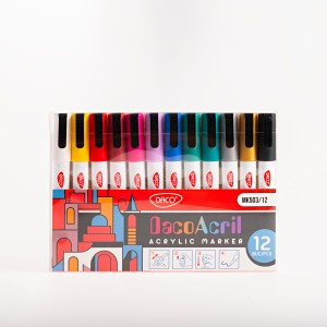 Rechizite, Creativitate, Hobby - MARKER ACRILIC DACO SET 12 MK503/12