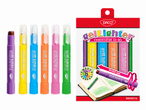 Markere evidentiatoare cu gel DACO Gellighter - 6 culori [1]