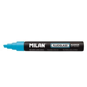 Rechizite, Creativitate, Hobby - MARKER PENTRU STICLA FLUOGLASS ALBASTRU MILAN 591295212