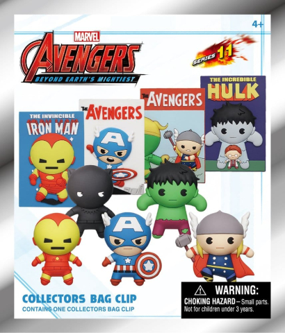 Fashion & Accessories - Marvel 3D PVC Bag Clips Series 1 Avengers 60th Comic Covers Blind Bag Display (24)