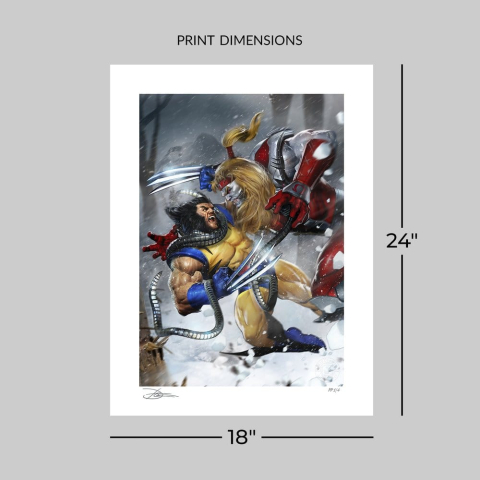 Marvel Fine Art Print Wolverine vs Omega Red 46 x 61 cm - unframed [4]