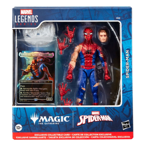 Figurine - Marvel Legends Battle-Damaged Spider-Man + Magic Foil Card 15 cm