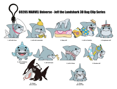 Marvel Rivals 3D Foam Bag Clips Jeff the Land Shark Series 17 Display (24) [2]