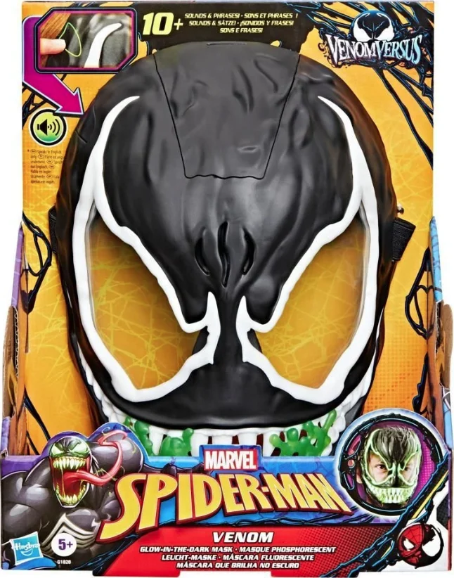 Jocuri si jucarii - Marvel Spider-Man Venom Glow in the Dark - Masca Interactiva