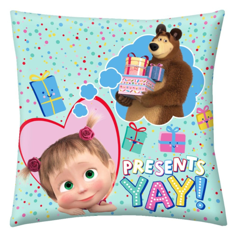 PRECOMENZI - Masha and the Bear Pillow Presents Yay! 40 x 40 cm