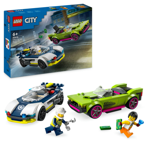 Lego City - LEGO City Urmarire cu masina de politie si masina puternica 60415