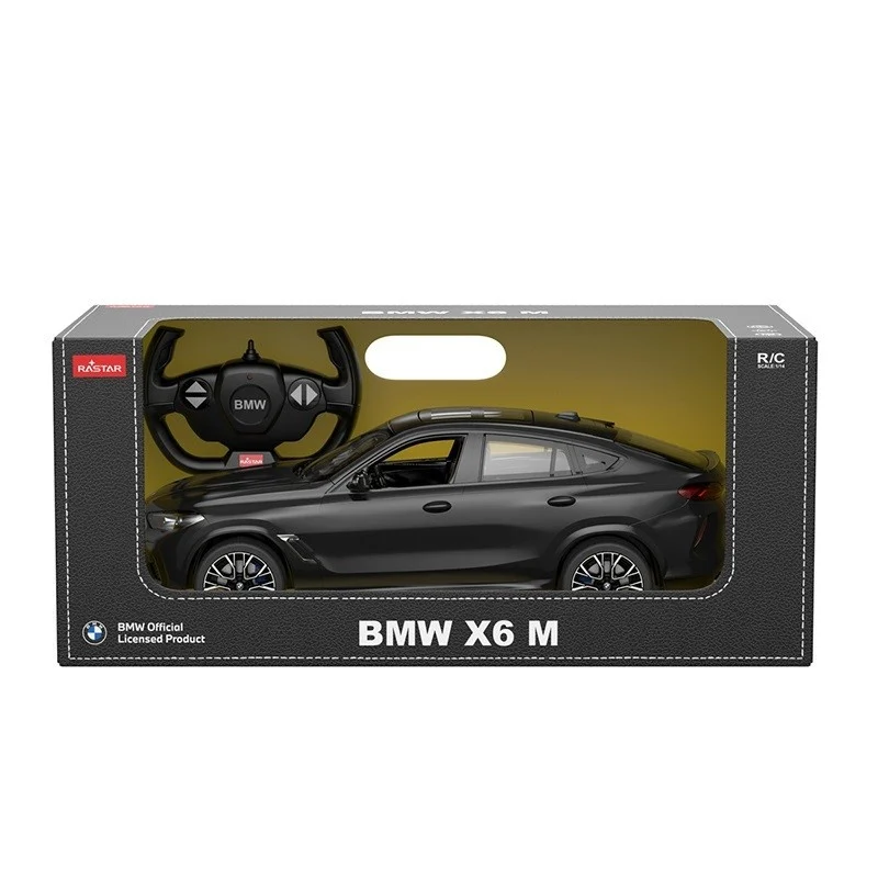 Jocuri si jucarii - Masina RC BMW X6 M Negru 1:14 Rastar 2.4GHz cu lumini