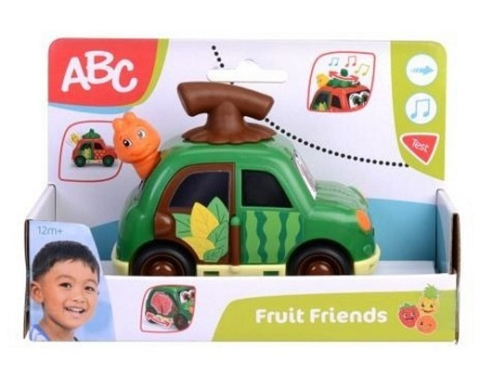 Pentru bebelusi - Masinuta Pepene Fruit Friends 12 cm cu muzica si usa interactiva bebe 1+