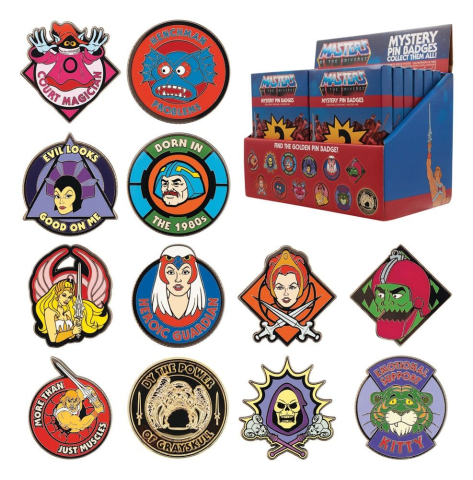 Masters of the Universe Mystery Pin Badges Blind Box Display (12) [12]