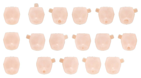 PRECOMENZI - Megami Device M.S.G. Plastic Model Kit 1/1 10 Face Set Puni Mofu 01 Skin Color C