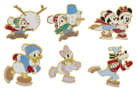 Mickey & Friends by Loungefly Enamel Pins Winter Activities Blind Display (12) [1]